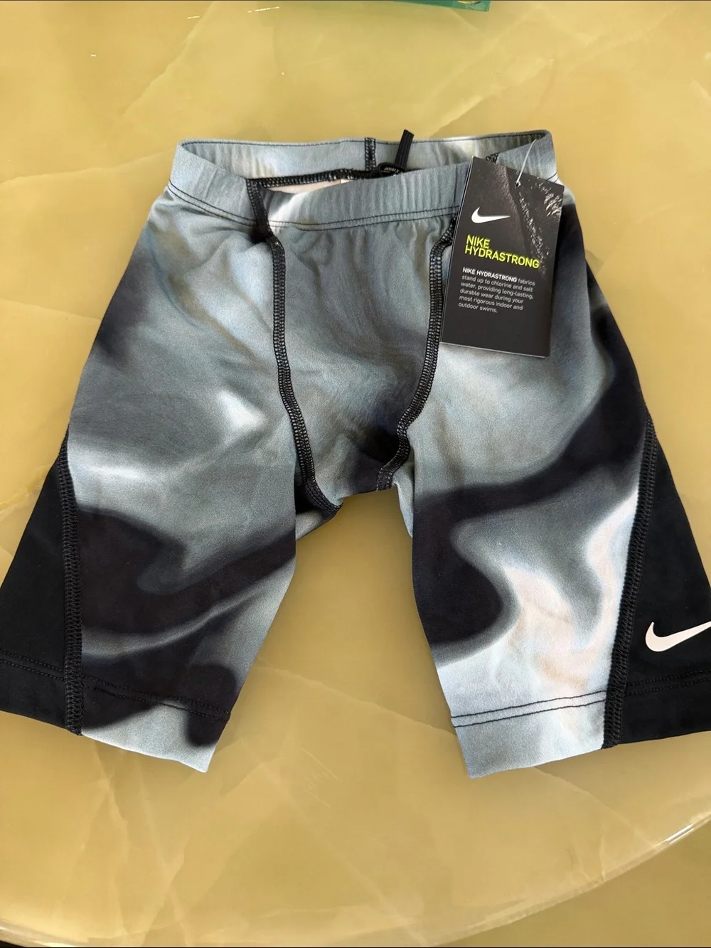 Nike Hydrastrong Boy’s Jammer Swim Shorts Grey Black Tie-Dye Size 24 NWT